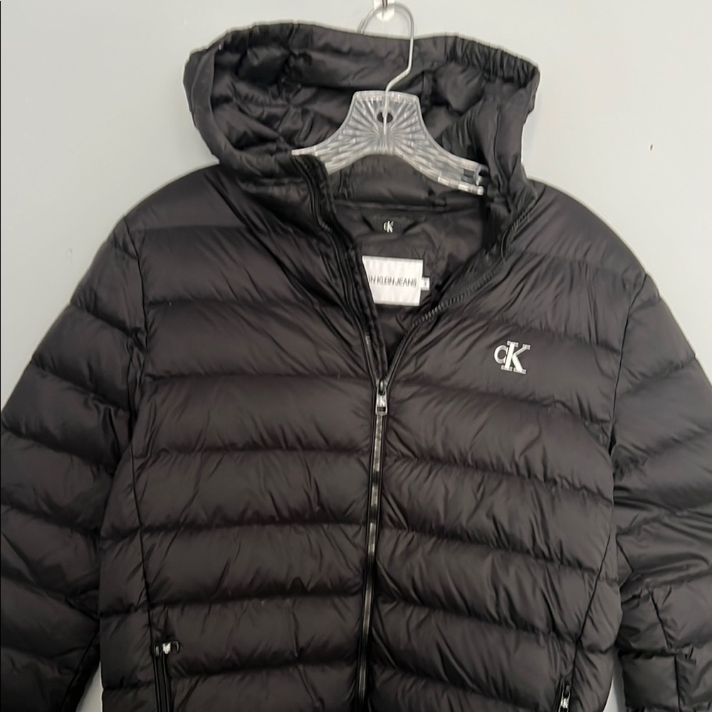 Calvin Klein Black Hoodie Puffer Jacket